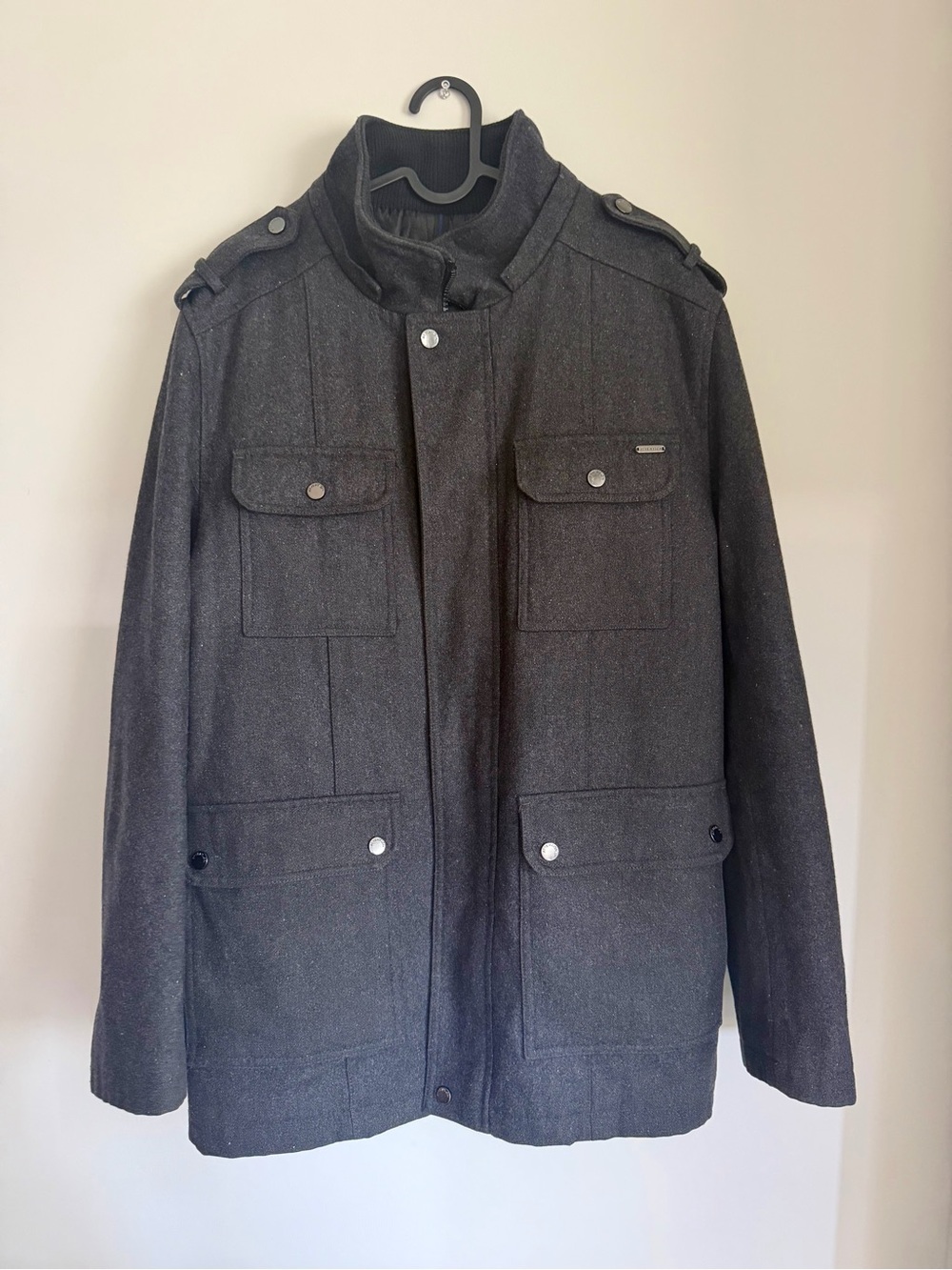 Men's Charcoal Gray Military Field Jacket